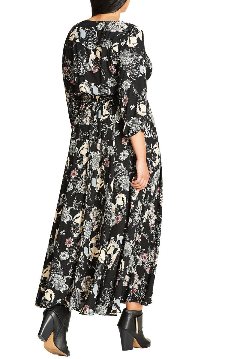 City Chic Floral Maxi Dress, Alternate, color, 