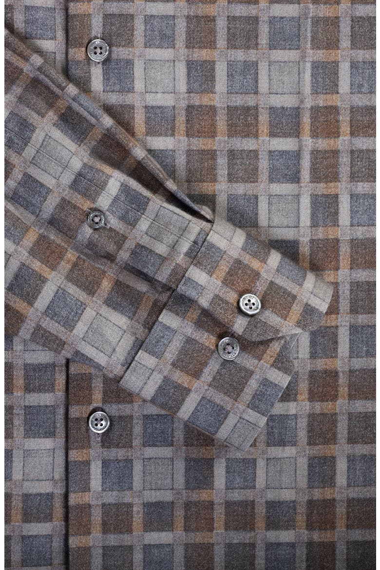 Julian Shaped Fit Check Cotton Button-Up Shirt, Alternate, color, SIENNA