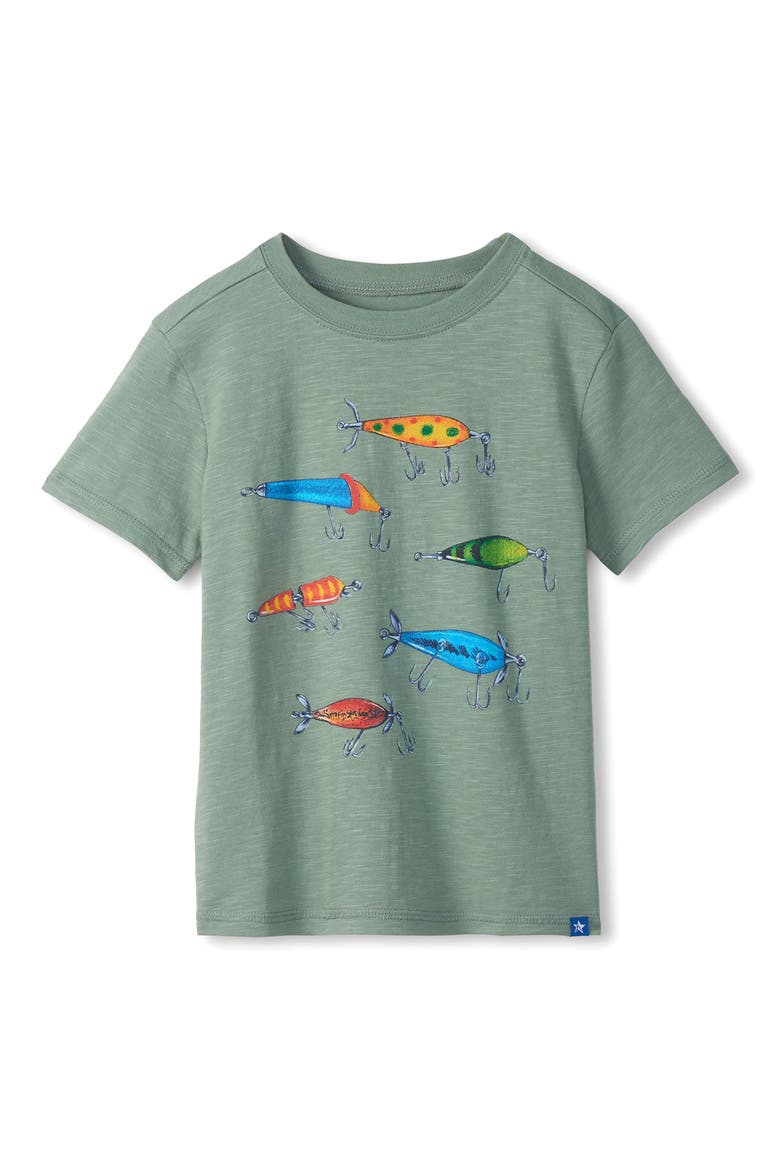 Kids' Fishing Lures Graphic T-Shirt, Main, color, GREEN