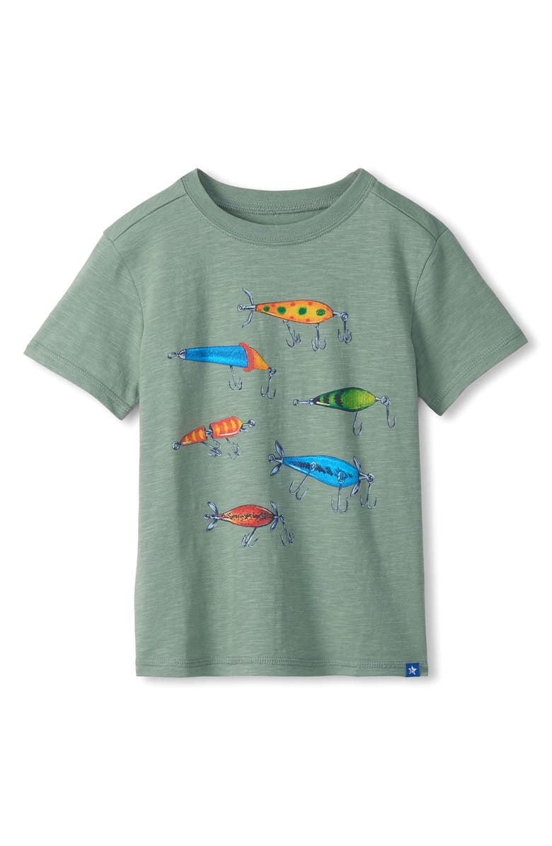 Hatley Kids' Fishing Lures Graphic T-Shirt, Main, color, Green