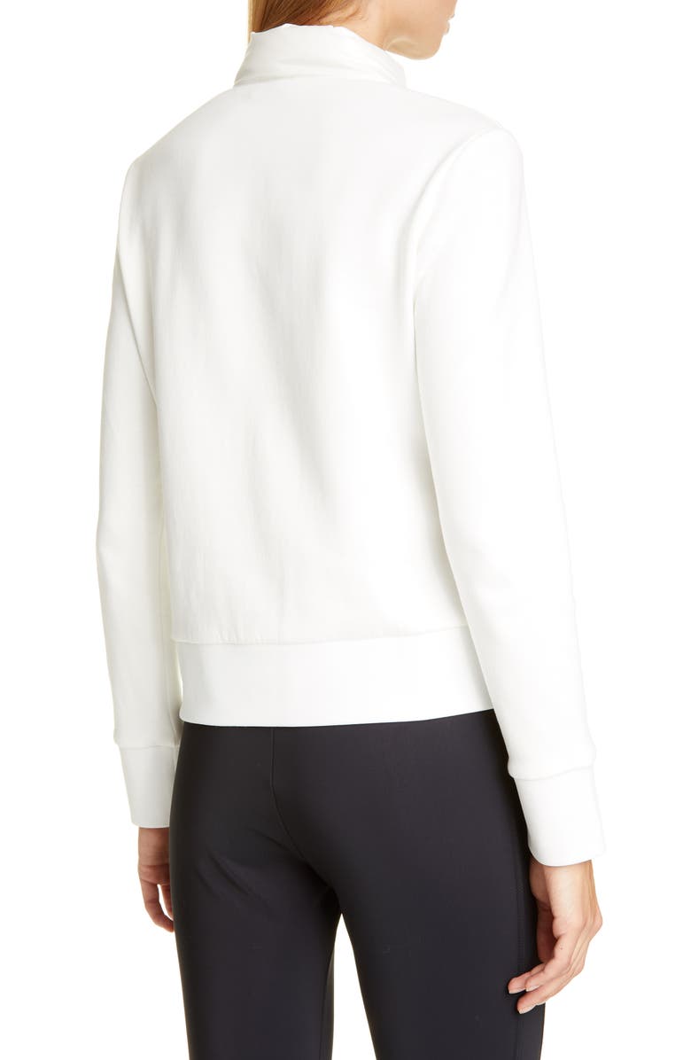 Moncler Lacquered Quilted Down Front Sweatshirt, Alternate, color, 