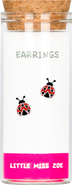 Little Miss Zoe Kids' Sterling Silver Ladybug Stud Earrings in Gift Bottle