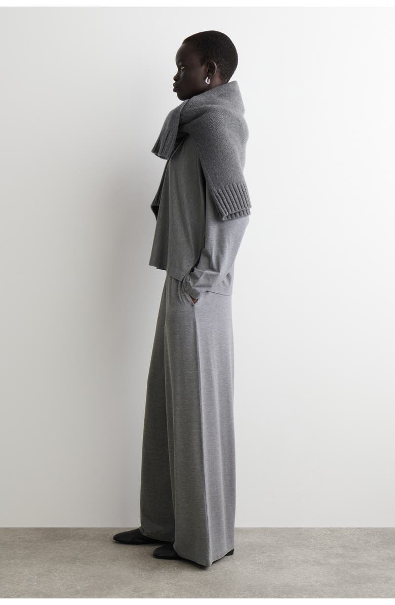 COS Fluid Jersey Wide-Leg Pants, Alternate, color, Gray