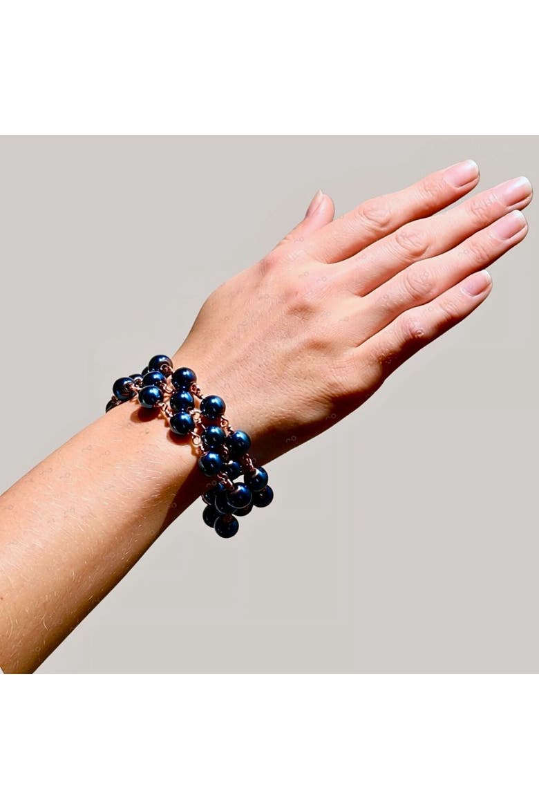 Celeste Blue Hematite 3-Layer Bracelet, Alternate, color, Blue