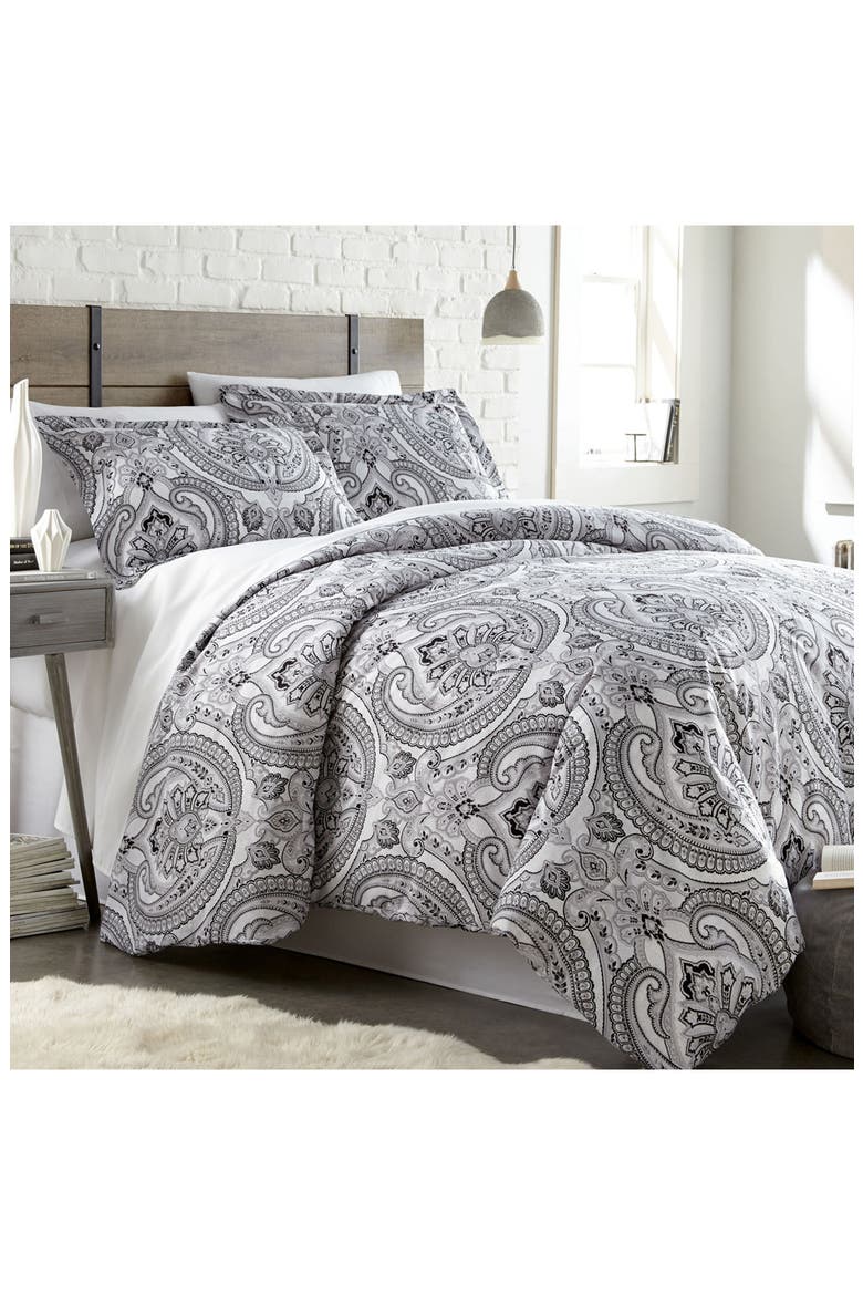 Pure Mircofiber Duvet Set, Main, color, BLACK