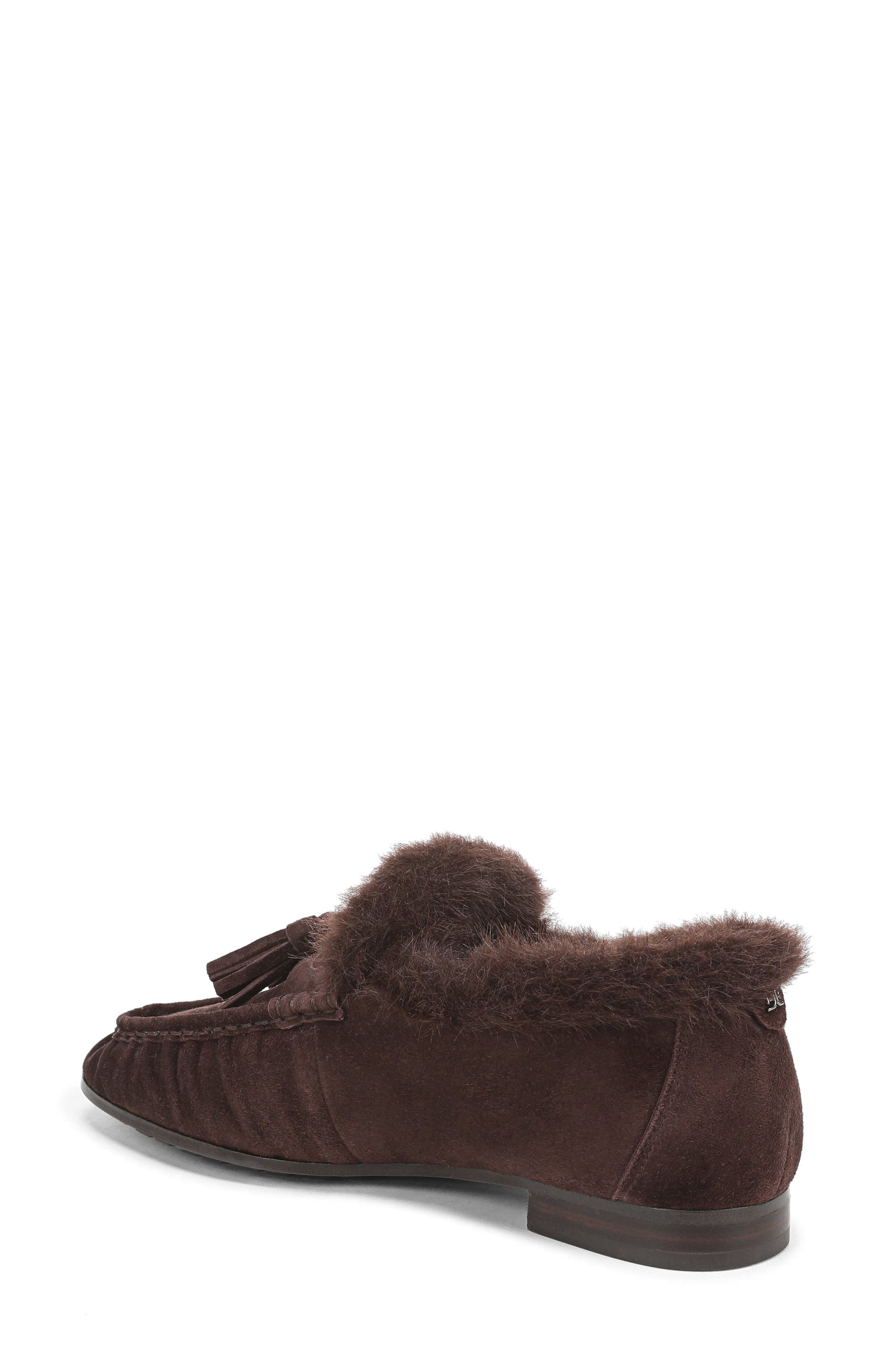 Lana Tassel Suede Loafer, Alternate, color, CAFE NOIR
