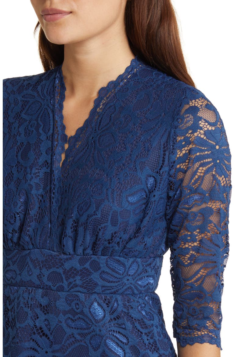 Maria Lace A-Line Evening Gown with Pockets, Alternate, color, NOCTURNAL NAVY