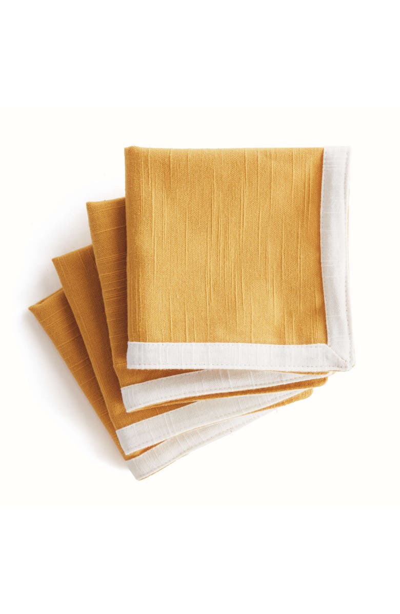 Napa Home & Garden Jase Cocktail Napkins Set Of 4, Main, color, Yellow