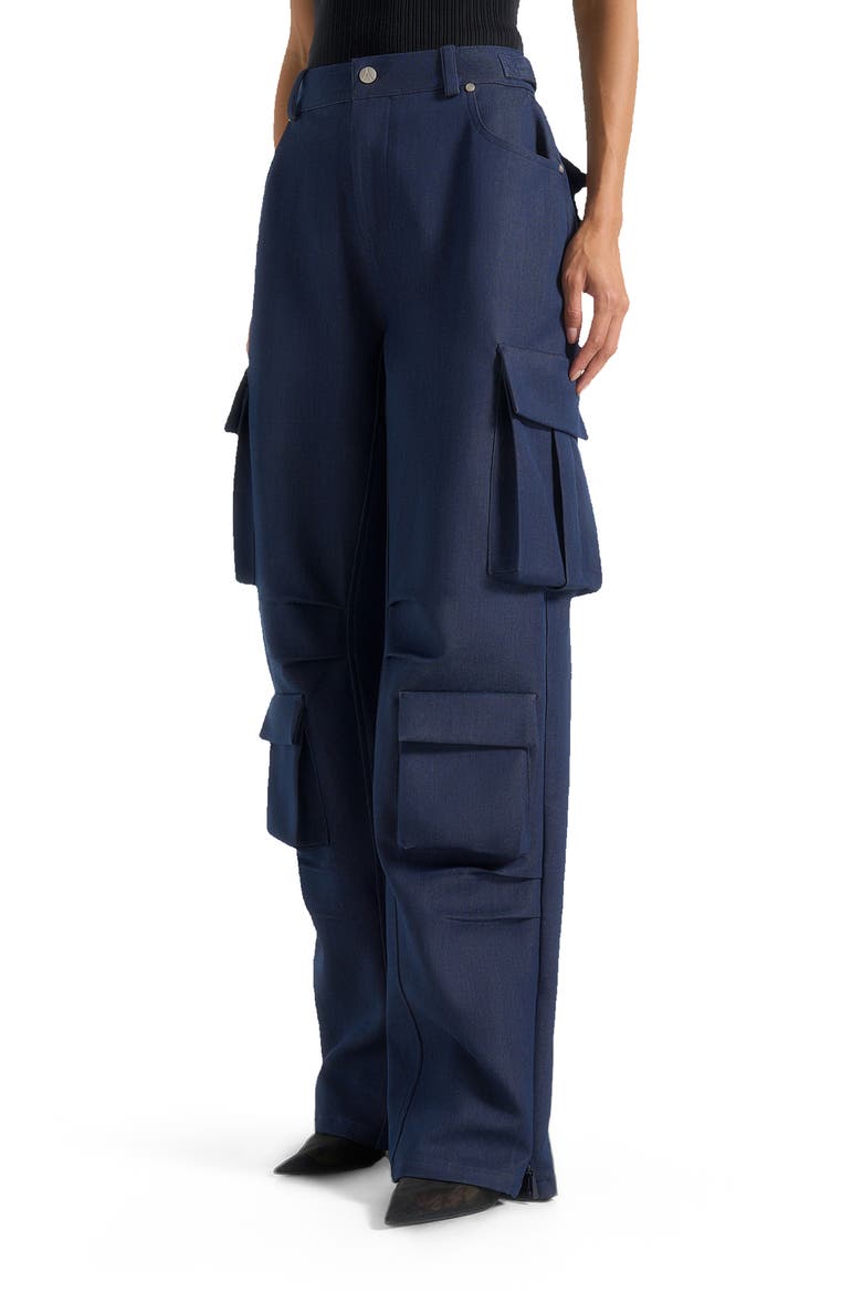 Emilie High Waisted Cargo Pants, Alternate, color, Indigo