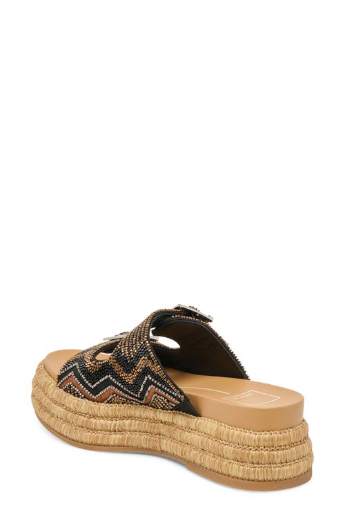 Dolce Vita Wixie Beaded Strap Platform Sandal In Black Multi Beads