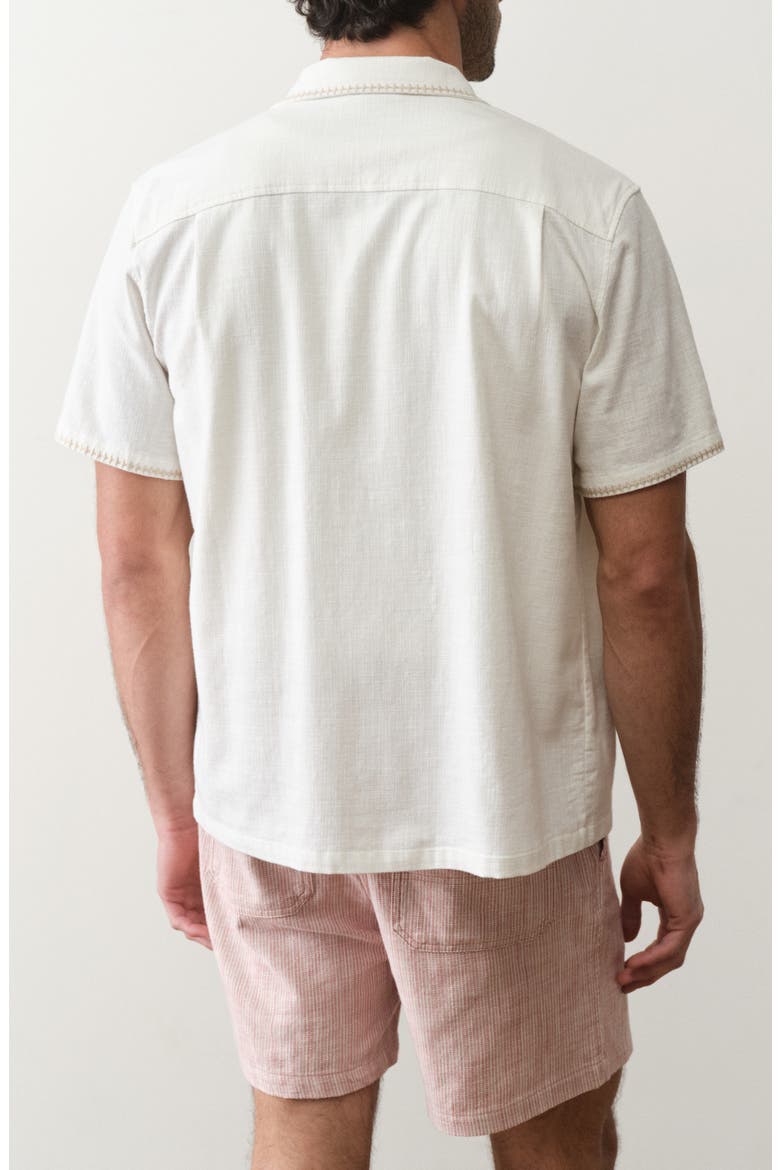Embroidered Camp Shirt, Alternate, color, WHITE