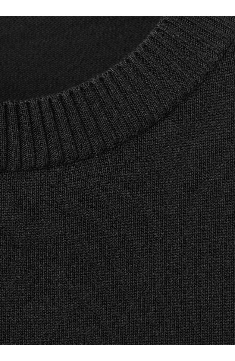 MANGO Mixed Media Sweater, Alternate, color, Black
