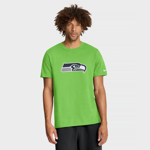 Men's Nike Neon Green Seattle Seahawks Essential Logo T-Shirt