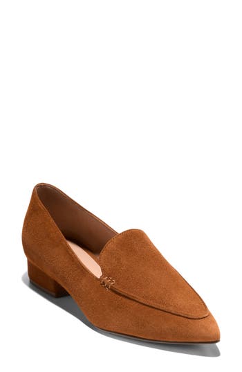 Cole Haan Valantina Pointed Toe Loafer In Brown