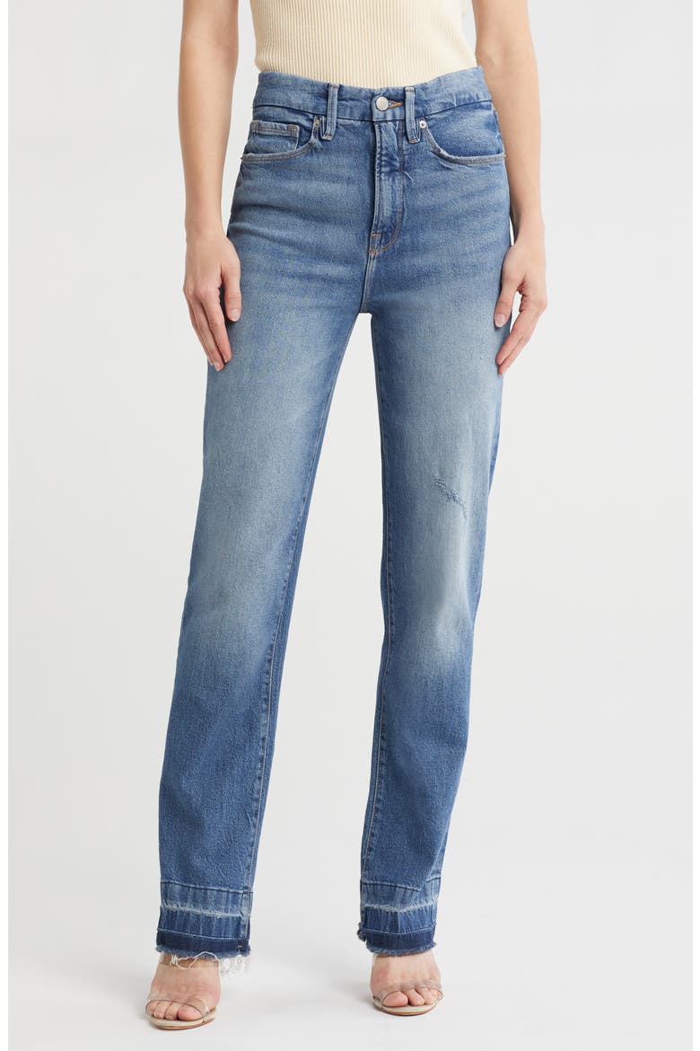 Good Boy Release Hem High Waist Boyfriend Jeans, Main, color, I706