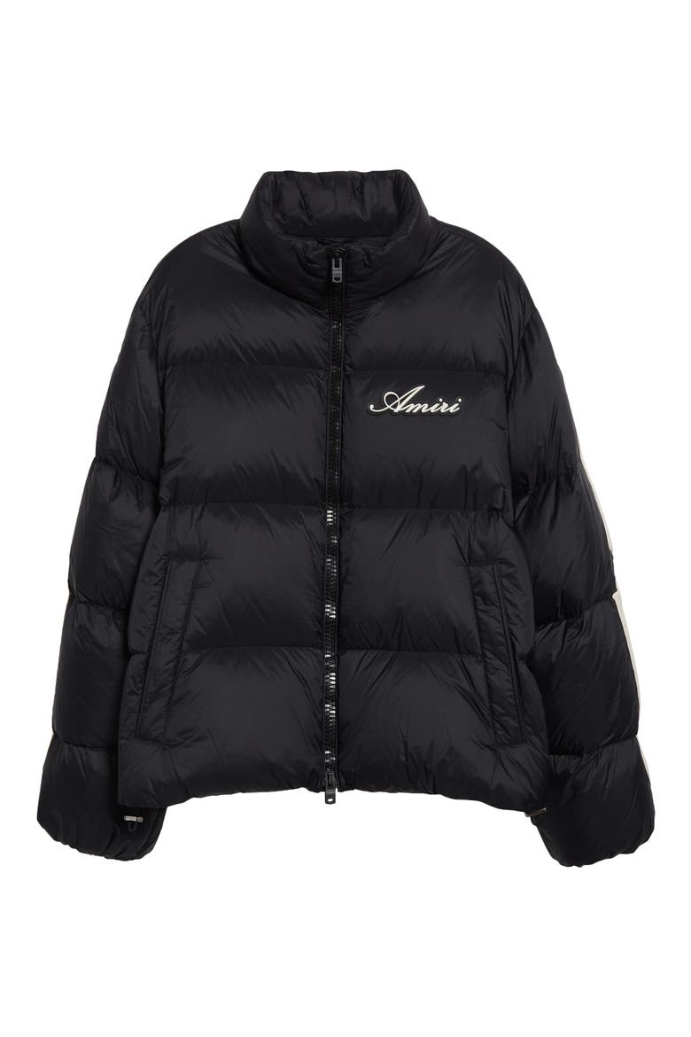 Bones Down Puffer Jacket, Alternate, color, BLACK