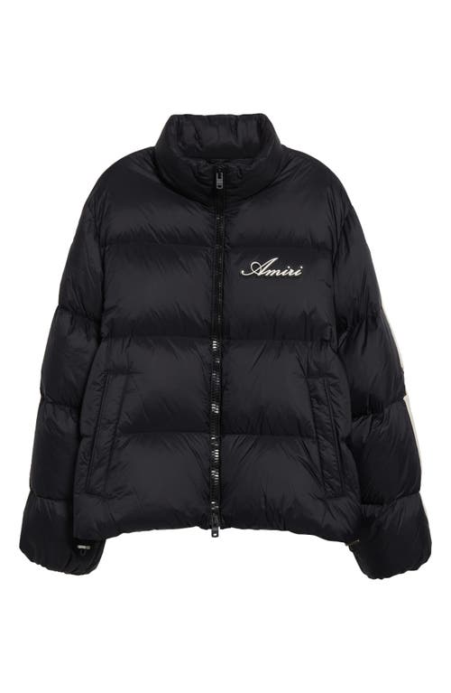 Amiri Mens Black Bones Logo-patch Shell-down Jacket In Black