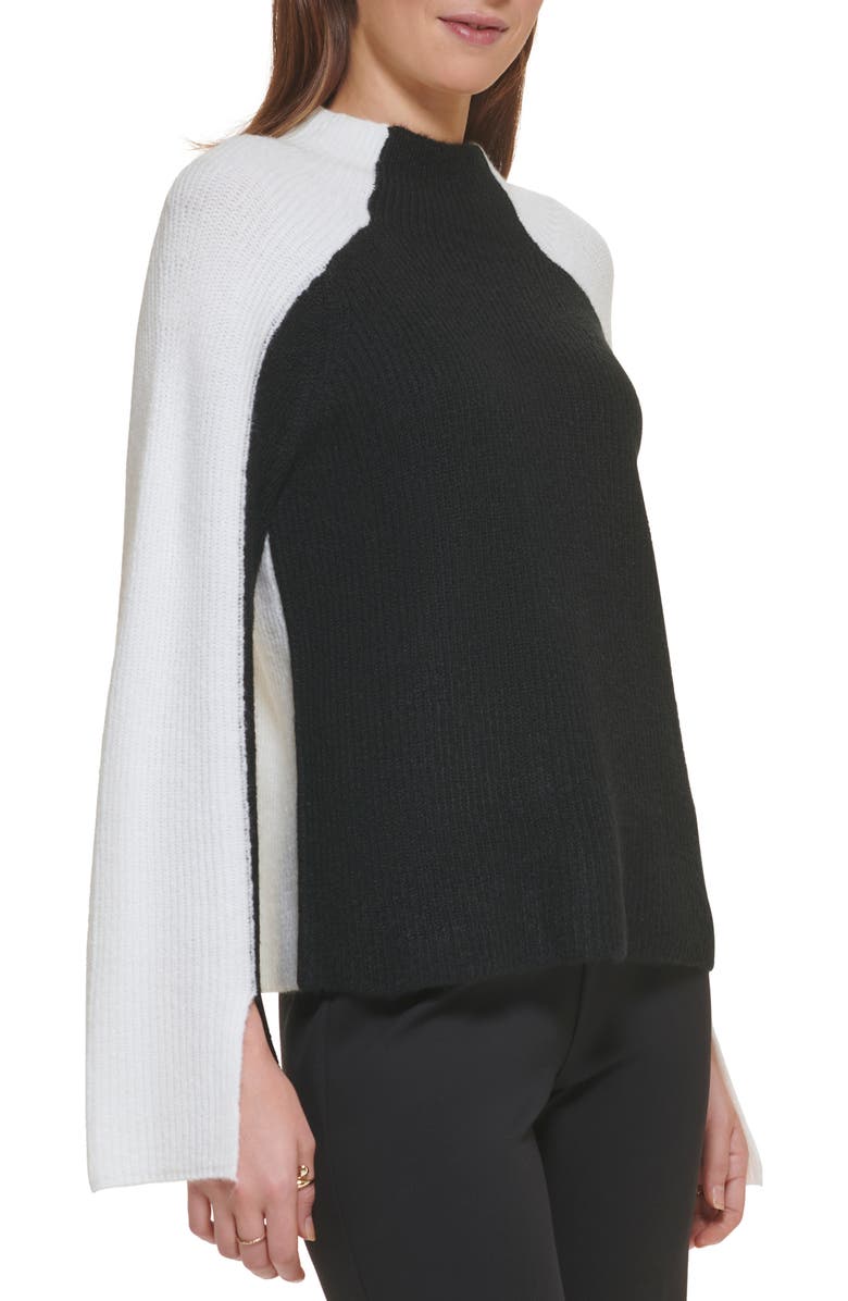DKNY Colorblock Funnel Neck Sweater, Alternate, color, 