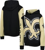 Outerstuff Youth Black/Gold New Orleans Saints Poster Board Full-Zip Hoodie