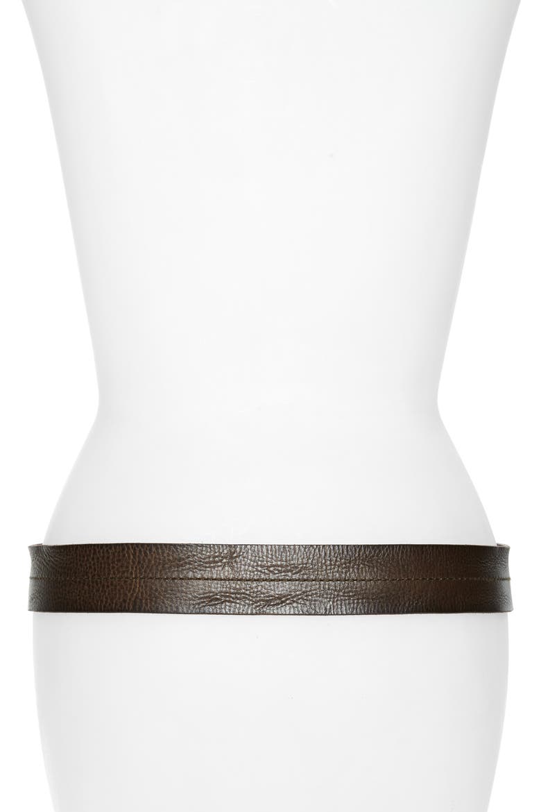 Screw Rivet Leather Belt, Alternate, color, COGNAC
