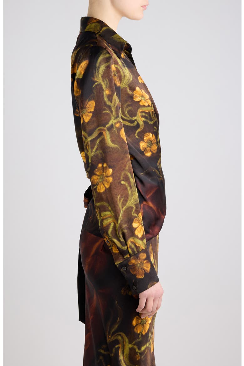 Cadea Silk Wrap Shirt, Alternate, color, DESSIN C