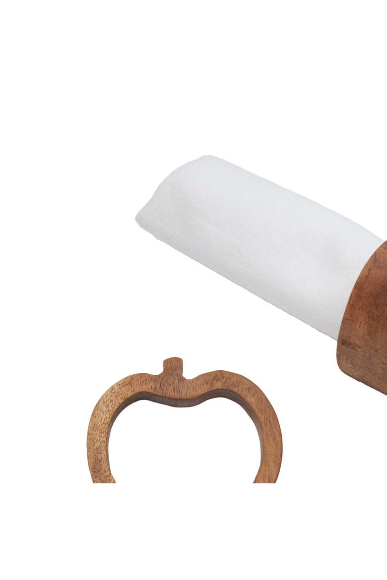 Pumpkin Premium Acacia Wood Decorative Napkin Rings Set of 4, Alternate, color, Brown