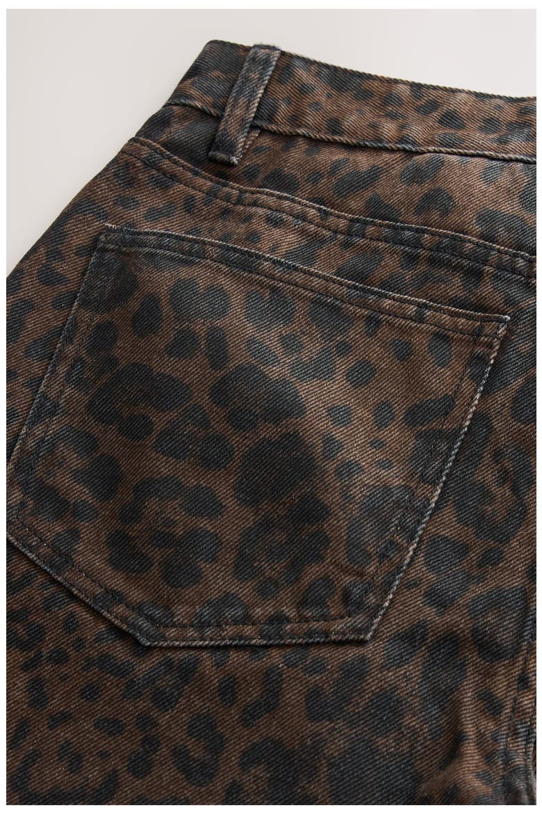 Animal Print High Waist Wide Leg Jeans, Alternate, color, BROWN MULTI