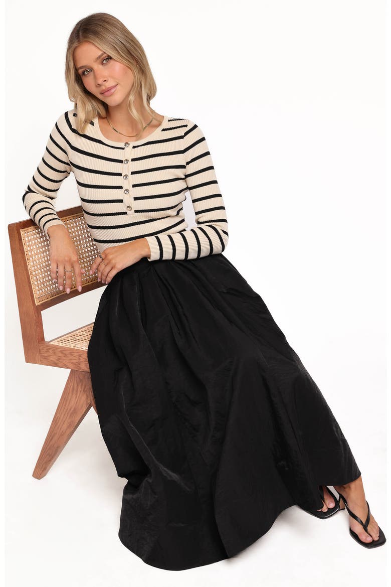 Yuki Pleated Nylon Circle Skirt, Alternate, color, BLACK