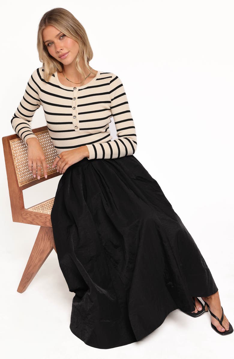 Petal & Pup Yuki Pleated Nylon Circle Skirt, Alternate, color, Black