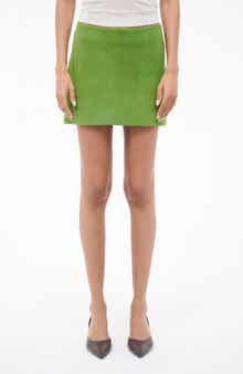 Crest Suede Miniskirt