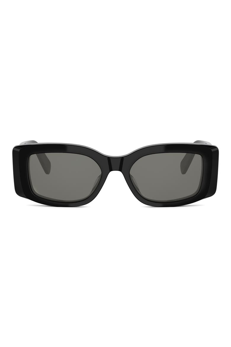 Maxi Triomphe 53mm Rectangular Sunglasses, Main, color, SHINY BLACK / SMOKE/ GOLD