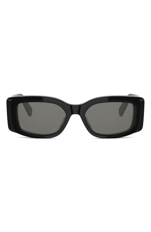 Celine Triomphe 53mm Rectangular Sunglasses In Black
