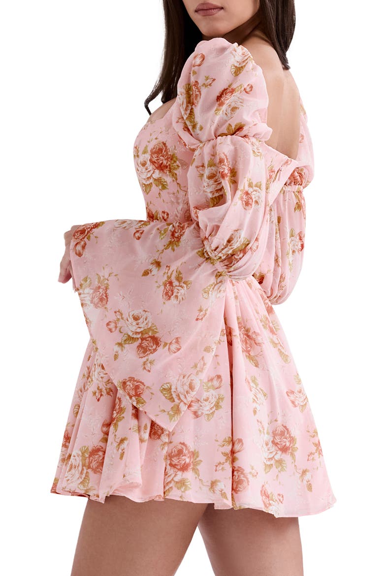 Sancia Floral Print Long Sleeve Minidress, Alternate, color, VINTAGE ROSE PRINT