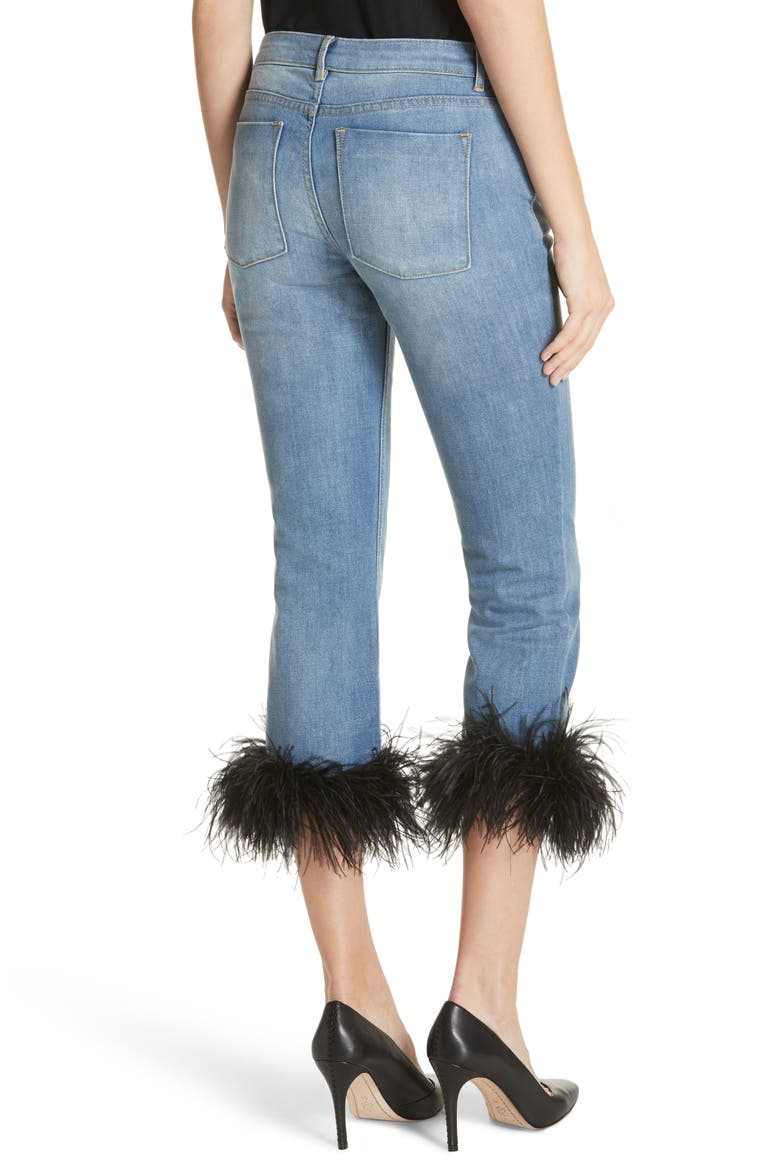 Tasha Feather Hem Crop Jeans, Alternate, color, 90S WASH