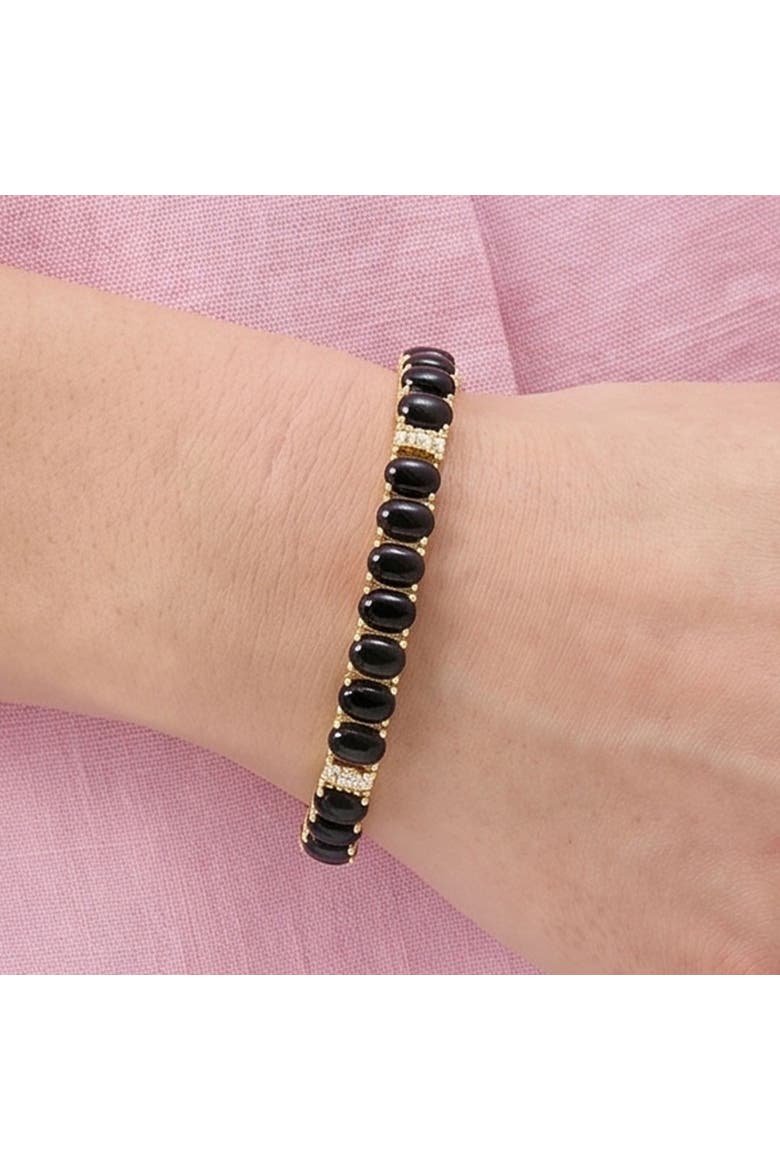 Oval Onyx CZ Tennis Bracelet, Alternate, color, Onyx