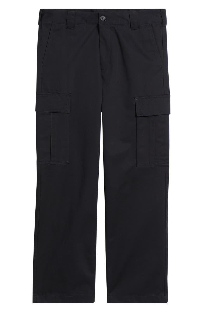 BOSS x Beckham Pago Navy Flat Front Cotton Twill Cargo Pants, Main, color, Dark Blue