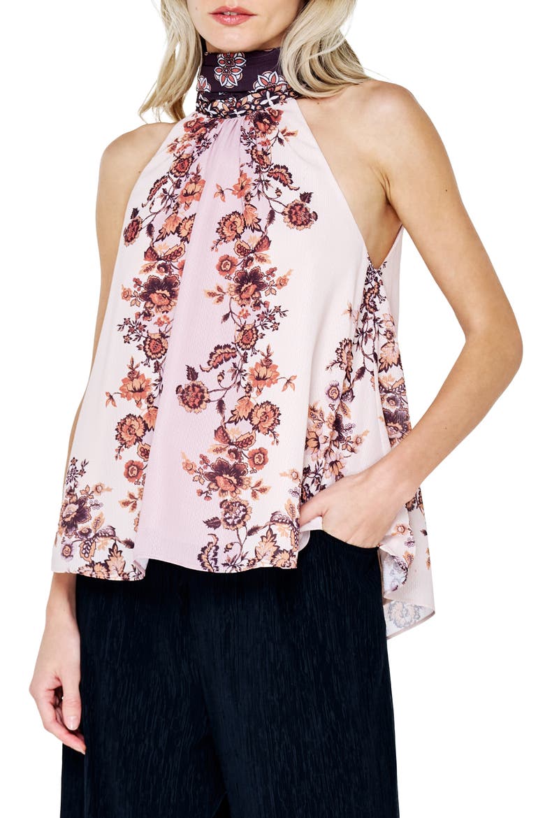 Lia Halter Top, Alternate, color, BROWN MULTI