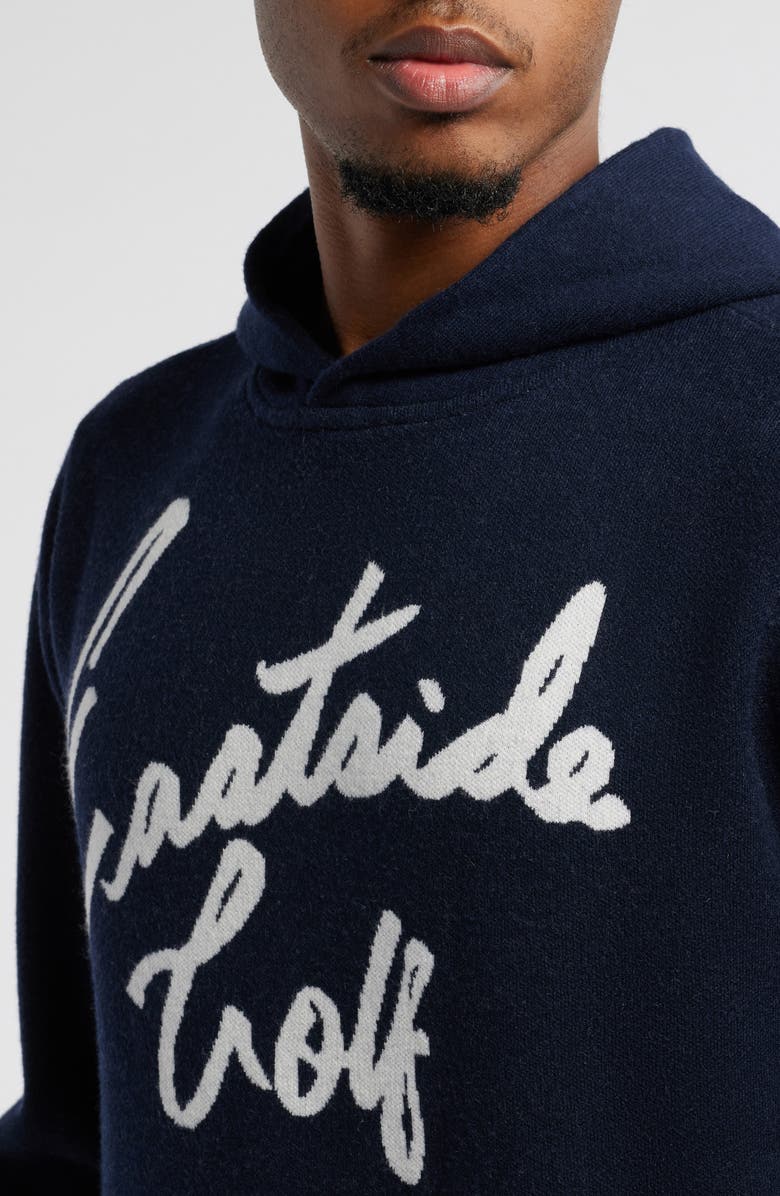 Eastside Golf Logo Intarsia Hooded Sweater, Alternate, color, Midnight Navy