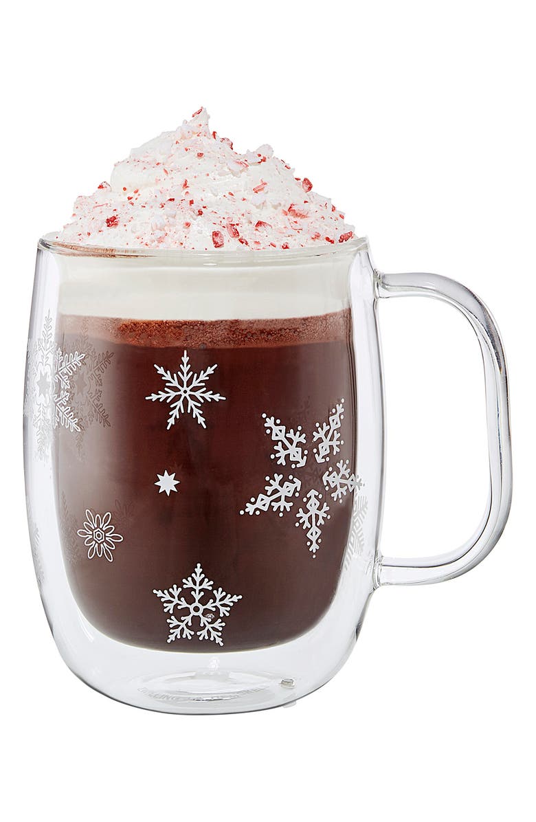 ZWILLING COFFEE GLASS MUG 12 OZ 355ML H, Alternate, color, Snowflakes