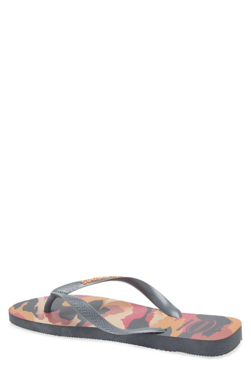 Havaianas Top Camo Flip Flop In Graphite Multi