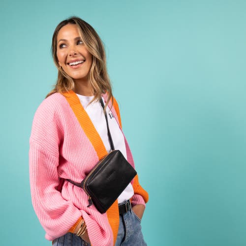 Casupo Leather Fanny Pack In Black