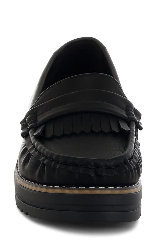 London Rag Croyda Fringe Platform Loafer In Black
