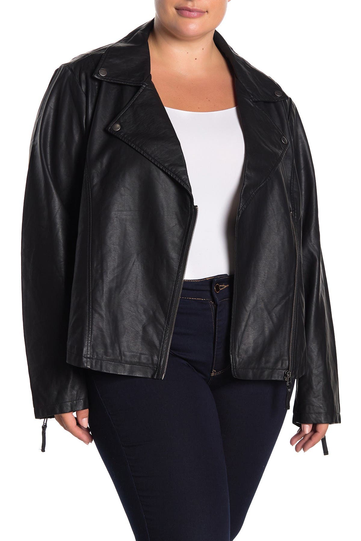 MAX STUDIO Faux Leather Moto Jacket