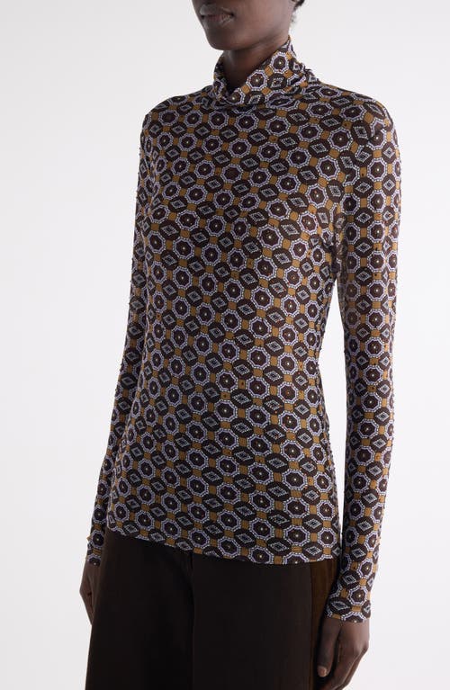 Dries Van Noten Hoyser Tie Print Crystal Embellished Mesh T-shirt In Multi