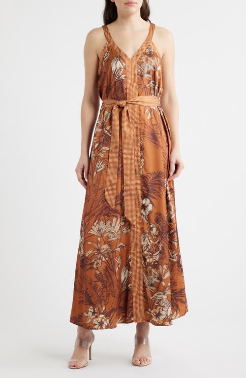 CIEBON Aiza Mixed Print Dress in Amber Multi at Nordstrom, Size Large