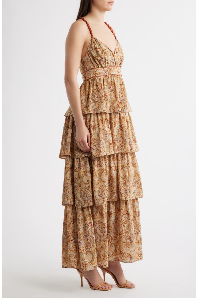 open-back tiered midi dress OPEN-BACK TIERED DRESS