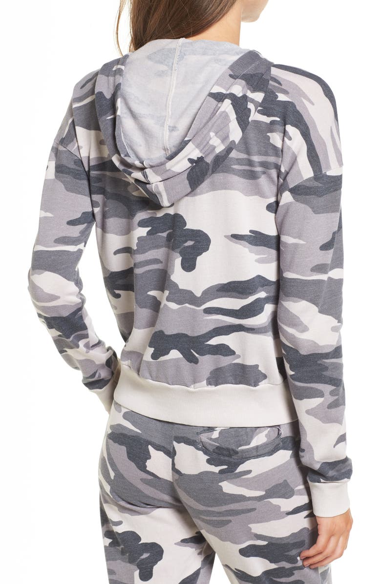 Splendid Active Camo Zip Hoodie, Alternate, color,
