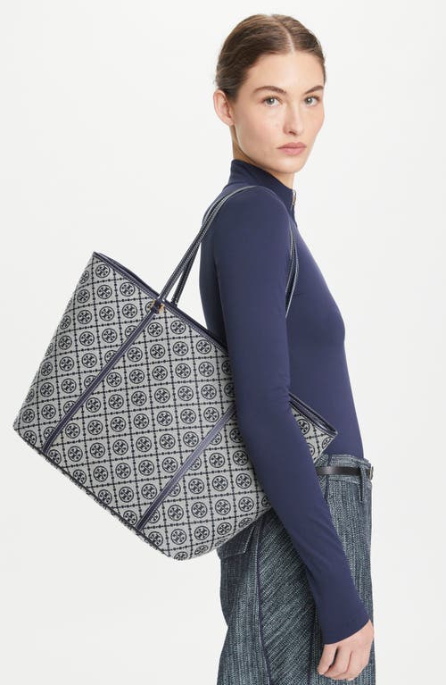 Tory Burch T Monogram Zip Tote In Tory Navy