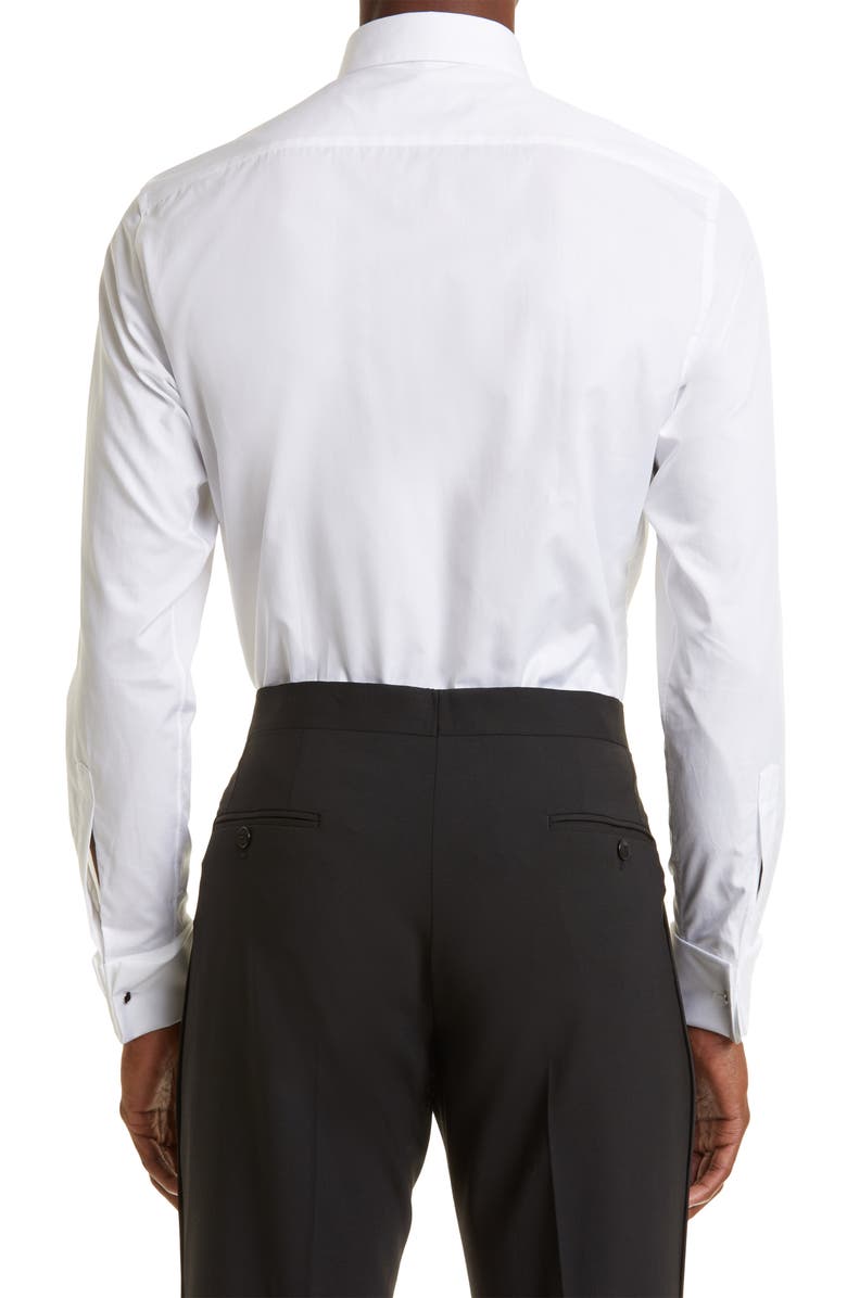 ZEGNA Cotton Tuxedo Shirt, Alternate, color, White