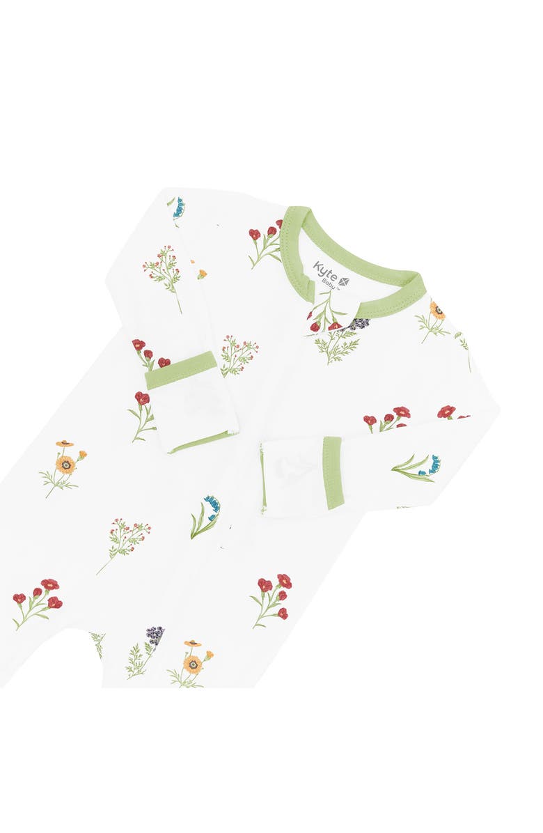 Kyte BABY Wildflower Zip-Up Romper, Alternate, color, Wildflower